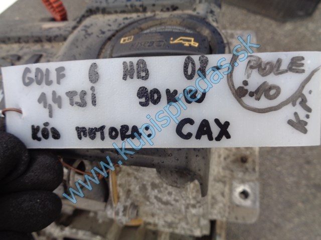 motor na vw volkswagen golf VI, 1,4tsi, CAX, REZERVOVANÉ DO 10.1.2025